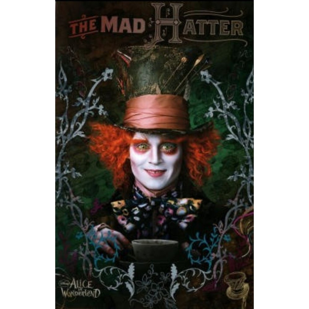 Disney Johnny Depp Mad Hatter Alice In Wonderland  Poster Print 22x34